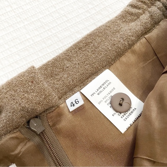 𝅺RHAPSODIE DE WEINBERG BEIGE BROWN WOOL CASHMERE BLEND MAXI SKIRT - 46IT (L) - Picture 6 of 12